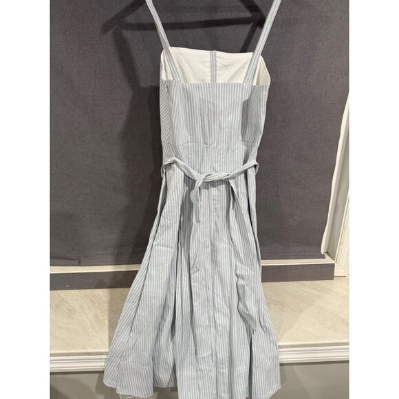 Club Monaco Blue & White Striped Sleeveless Dress With Belt Size 12 - Picture 2 of 6